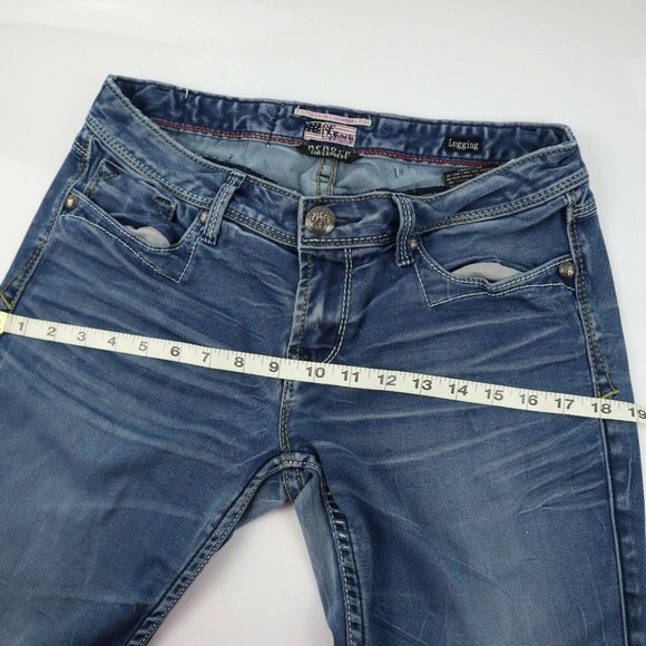 ReRock For Express Blue Denim Womens Size 6 Regular Low Rise Legging - Picture 10 of 12